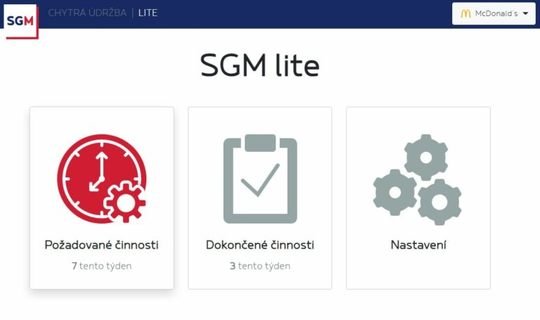 SGM Lite je ideální cesta, jak jednoduše získat kontrolu nad údržbou, a to již za 499 Kč měsíčně.